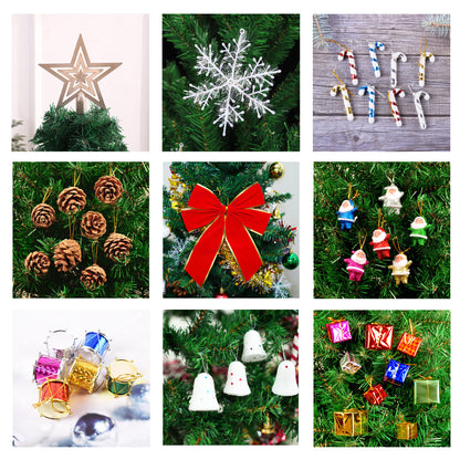 6ft artificial Christmas tree with LED energy-saving lights, including 195 pendant tree skirts and guardrails