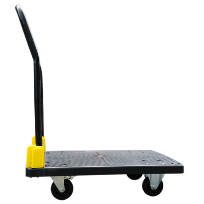 Foldable Platform Push Hand Truck Cart, 440 lbs. Weight Capacity, 2 Swivel Brake Wheels