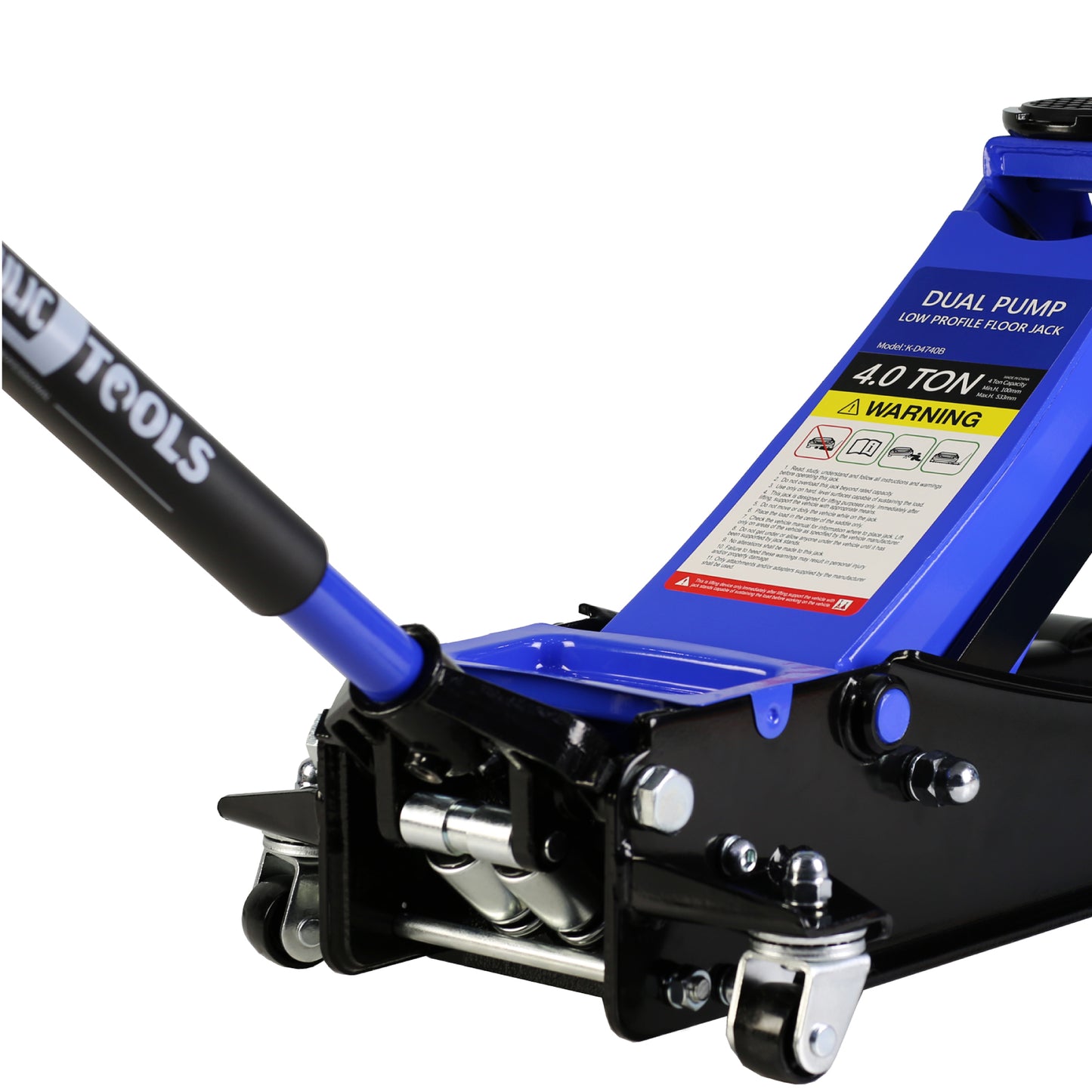 Floor Jack, 4 Ton Low Profile Floor Jack, Heavy-Duty Steel Racing Floor Jack with dual Piston Quick Lift Pump, Floor Jack Lifting Range 4"-21"