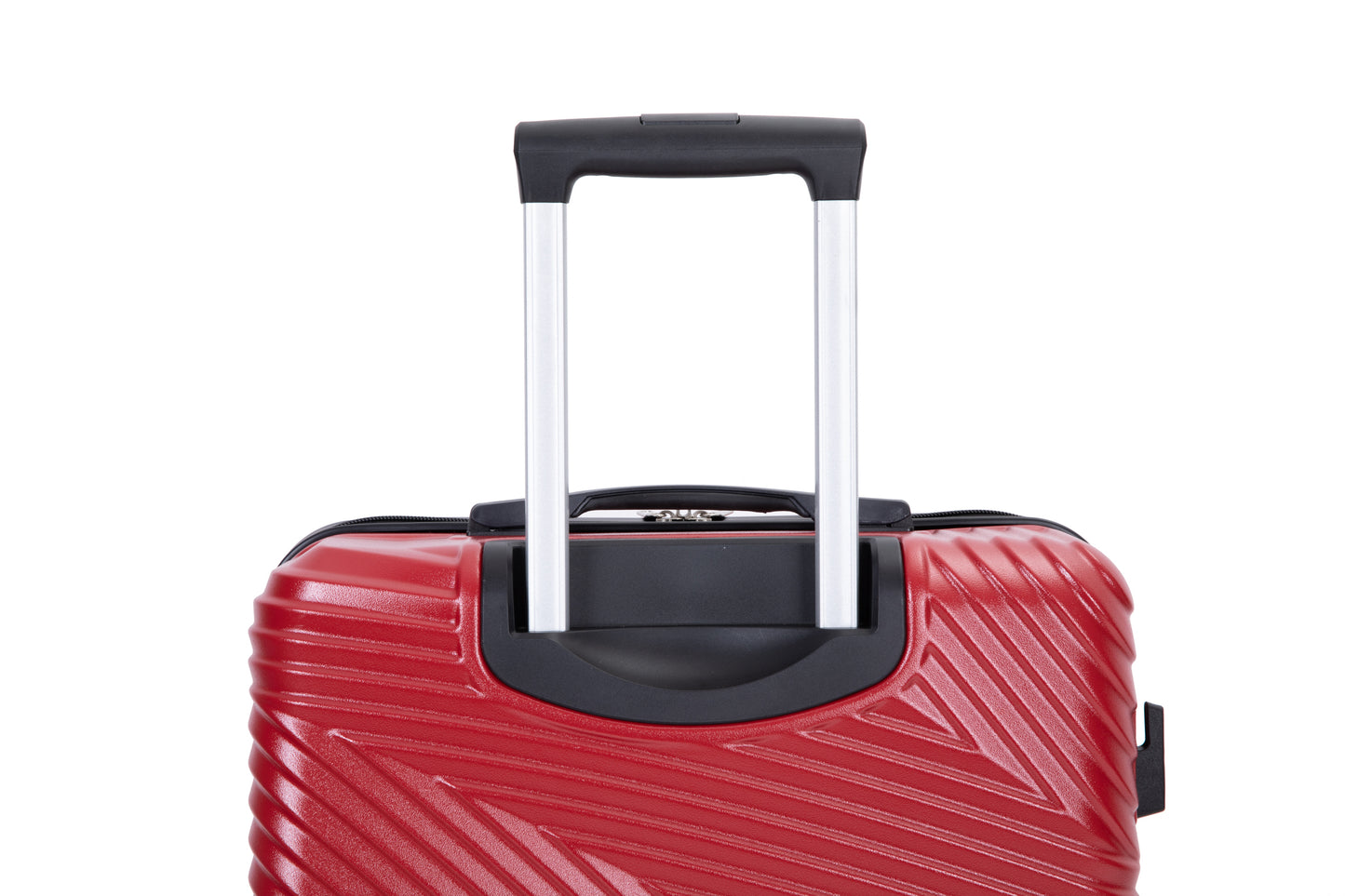 3 Piece Luggage Sets PC+ABS Lightweight Suitcase with Two Hooks, Spinner Wheels, (20/24/28) Red