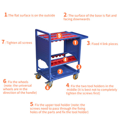 Tool Cart 40 Taper Tool Holder CNC Tool Cart CAT40 tool trolley BT40 Service Carts CNC machine tool service cart (CAT40 35 Capacity)