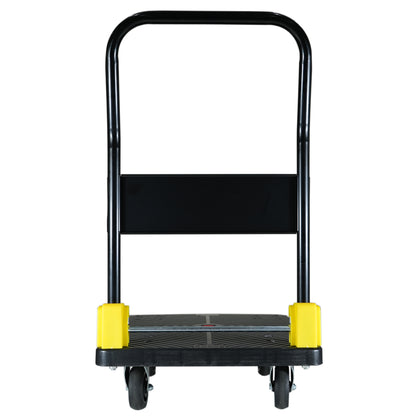 Foldable Platform Push Hand Truck Cart, 440 lbs. Weight Capacity, 2 Swivel Brake Wheels