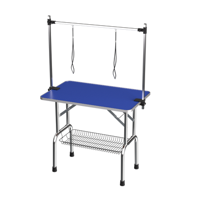 Large Grooming Table for Pet Dog and Cat with Adjustable Arm and Clamps Large Heavy Duty Animal grooming table, 42''/Blue