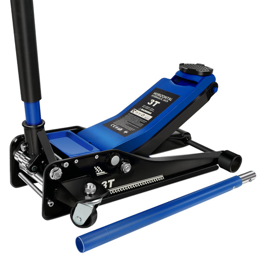 Floor Jack,3Ton/6600lbs Low Profile Floor Jack,dual Piston Quick Lift Pump,Lifting Range 75mm/2.95"-500mm/19.69",Blue