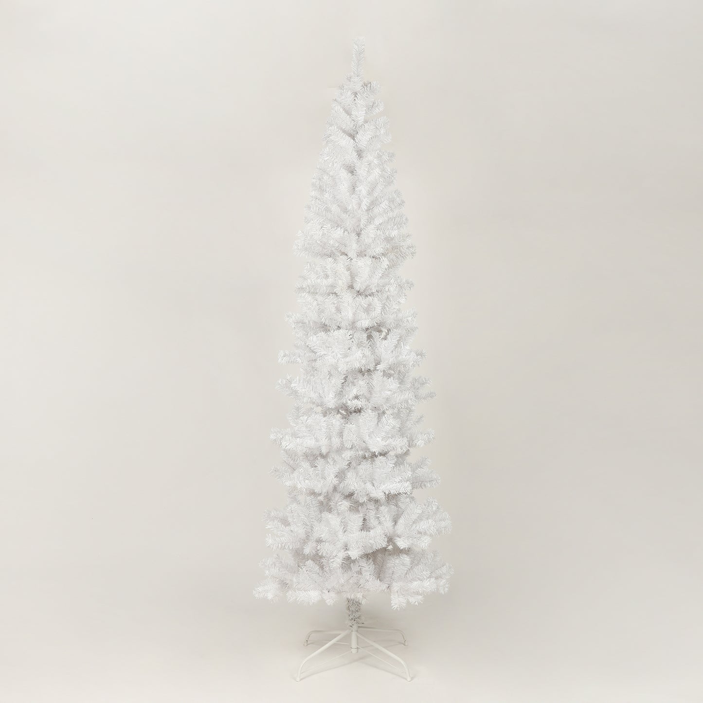 7.5FT White Slim Artificial Christmas Tree  Includes Foldable Metal Stand