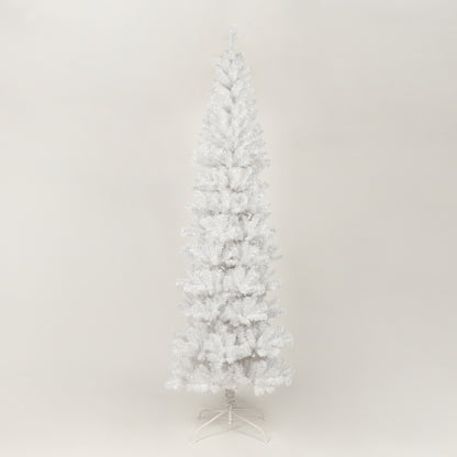 7.5FT White Slim Artificial Christmas Tree  Includes Foldable Metal Stand