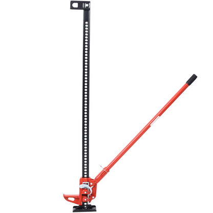 High Lift Farm Jack,60" Utility Farm Jack, 7000 lbs Capacity Ratcheting Off Road Utility Jack, Heavy-Duty Farm Jack for Tractor, Truck, SUV, Bumper Lift, RED