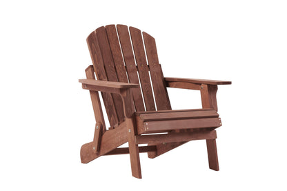 Oversize Wooden Outdoor Folding Adirondack Chair with Pre-Assembled BackRest & SeatBoard, Wood Patio Chair for Garden Backyard Porch Pool Deck Firepit