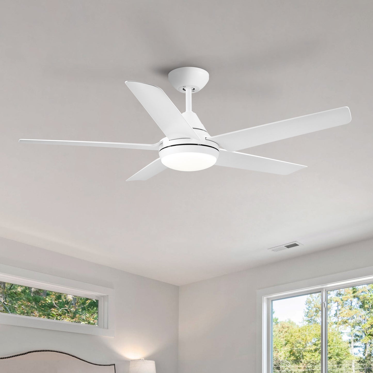 48 In Intergrated LED Ceiling Fan with White ABS Blade