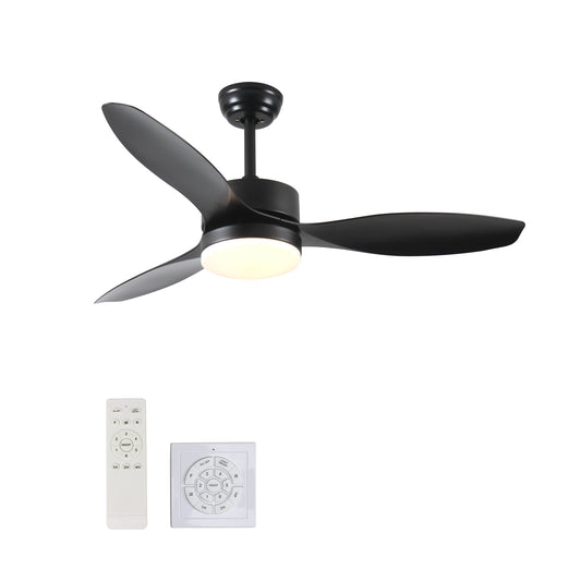 52 inch Indoor/Outdoor Ceiling Fan with LED  Select Light Kit - Black