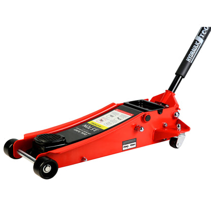 Floor Jack, 3.5 Ton Low Profile Floor Jack, Heavy-Duty Steel Racing Floor Jack with dual Piston Quick Lift Pump, Floor Jack Lifting Range 4"-21"