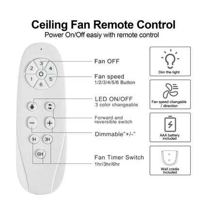 Mordern Farmhouse 62 In Black Ceiling Fan with Smart App and Remote Control