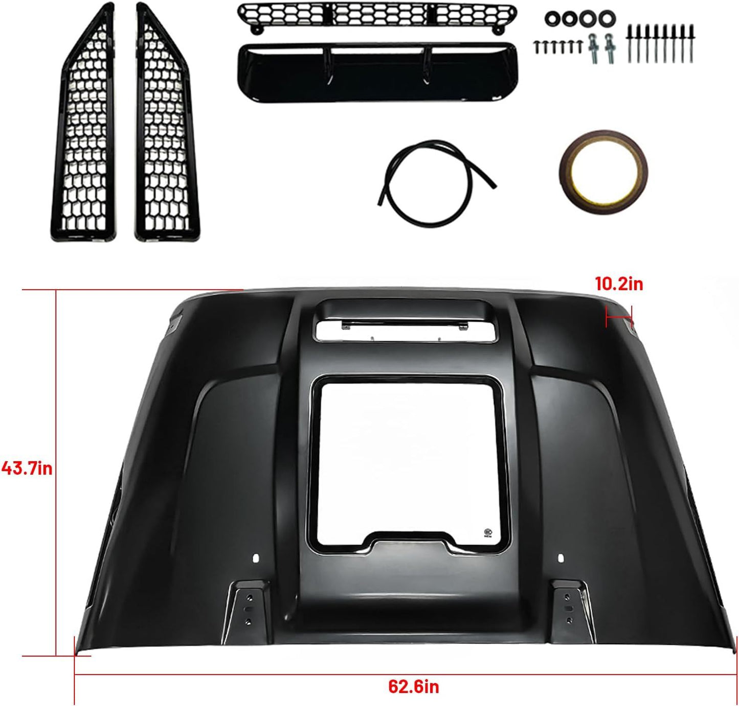 Replacement Hood Vented Heat Dispersion for 2007-2018 Jeep Wrangler JK JKU Hood Upgrade