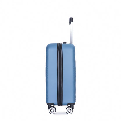 4-piece ABS lightweight suitcase, 14 inch makeup box, aircraft wheels (14/20/24/28) BLUE