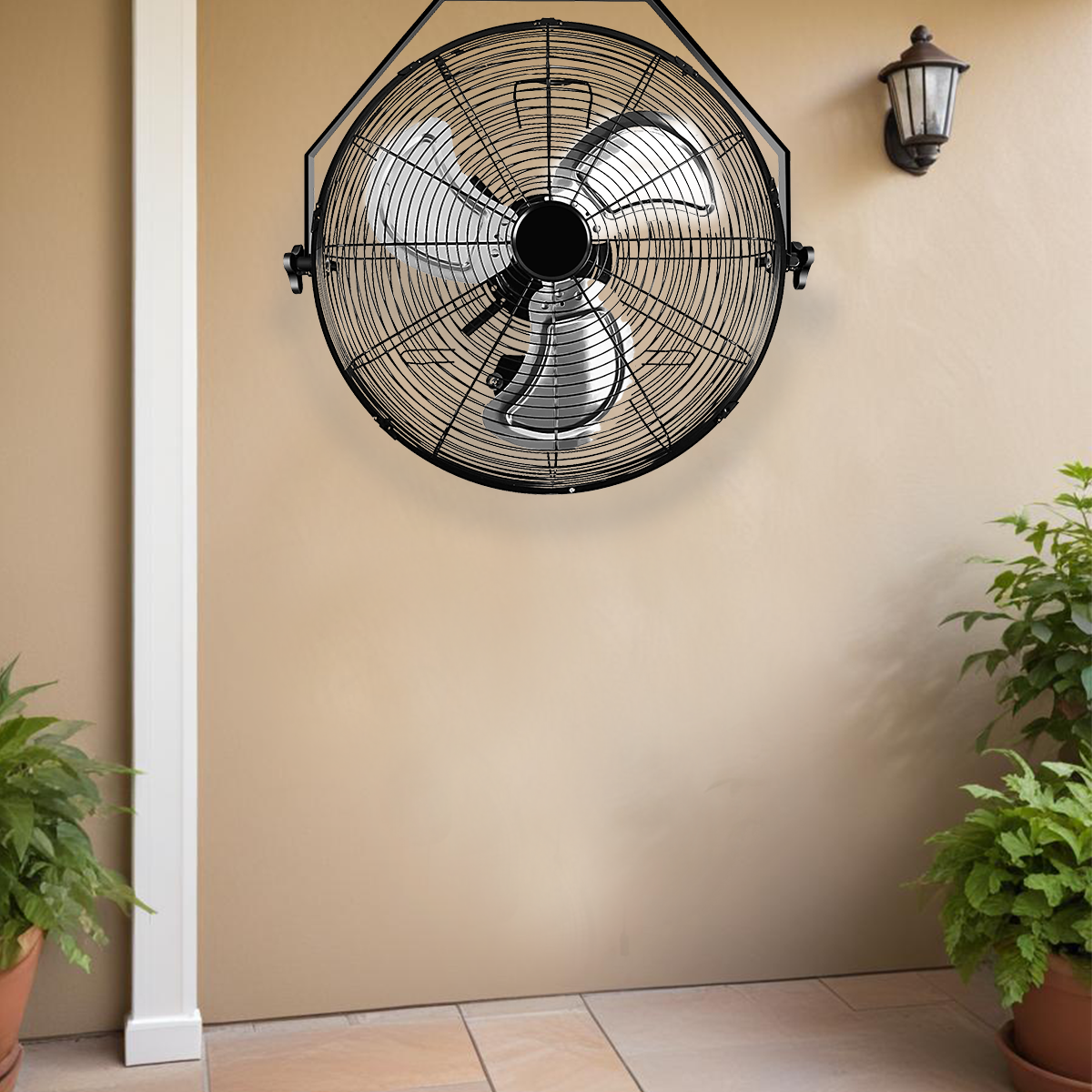 20 in. Black High-Velocity 3-Speed Air Circulator Metal Wall Mount Fan