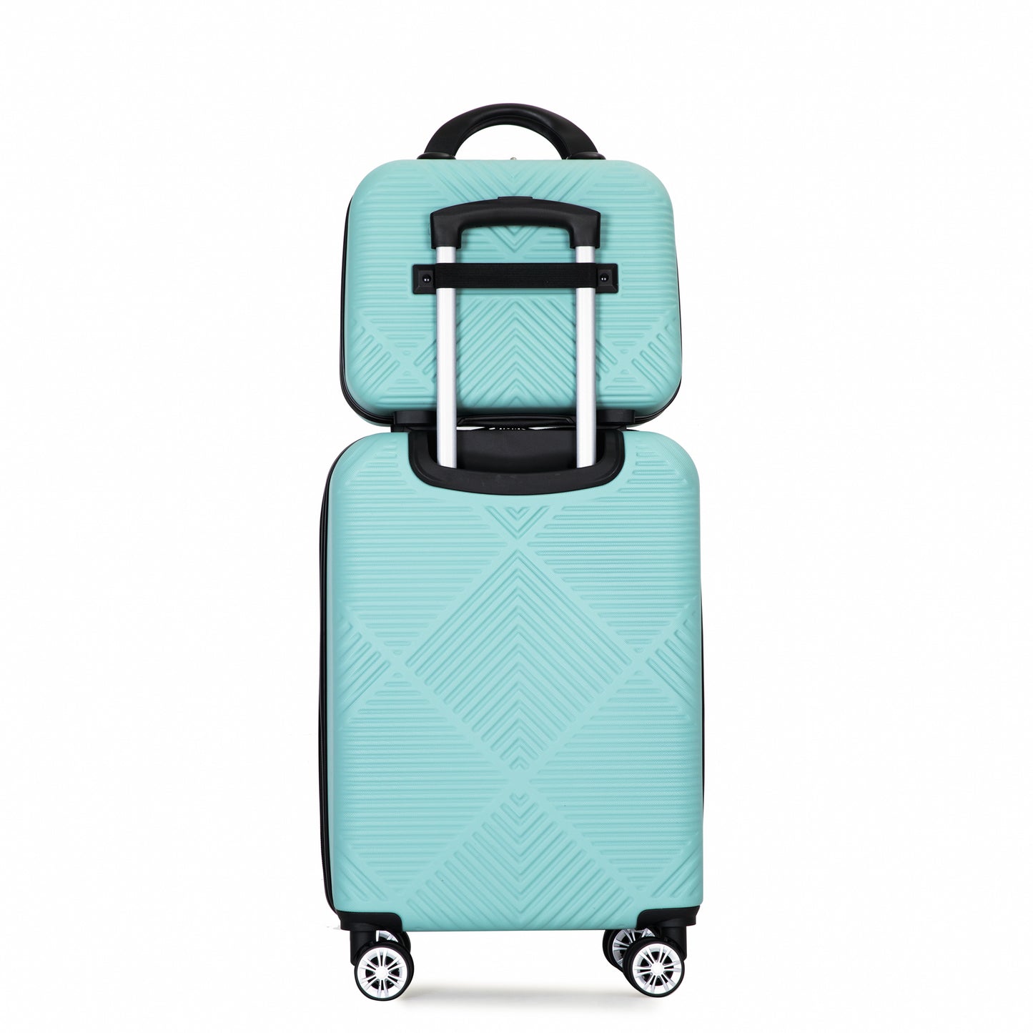 2Piece Luggage Sets ABS Lightweight Suitcase , Spinner Wheels, (20/14) LIGHT BLUE