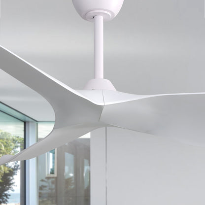 52 Inch Indoor Ceiling Fan without Light, 6 Speeds Reversible DC Motor, 3 ABS Blade Ceiling Fan White For Bedroom