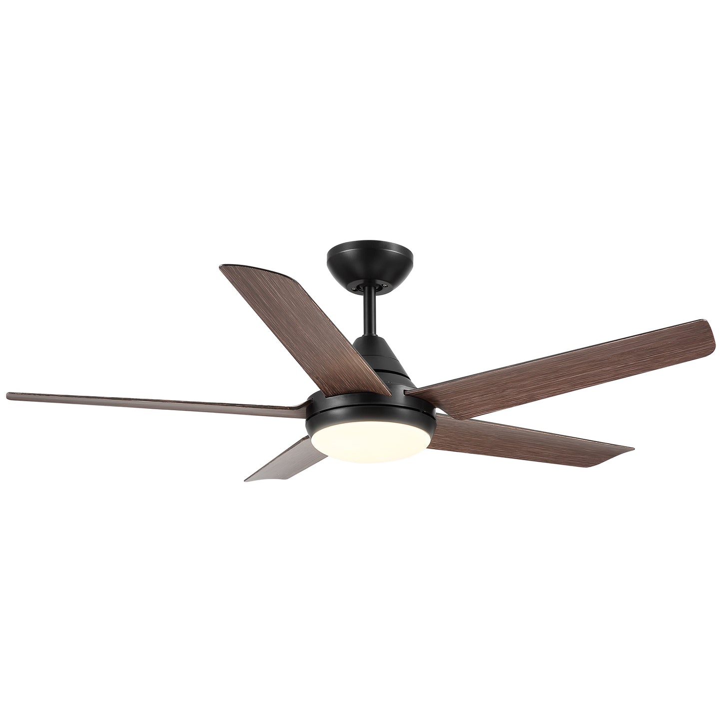 48 In Intergrated LED Ceiling Fan Lighting with Brown Wood Grain ABS Blade