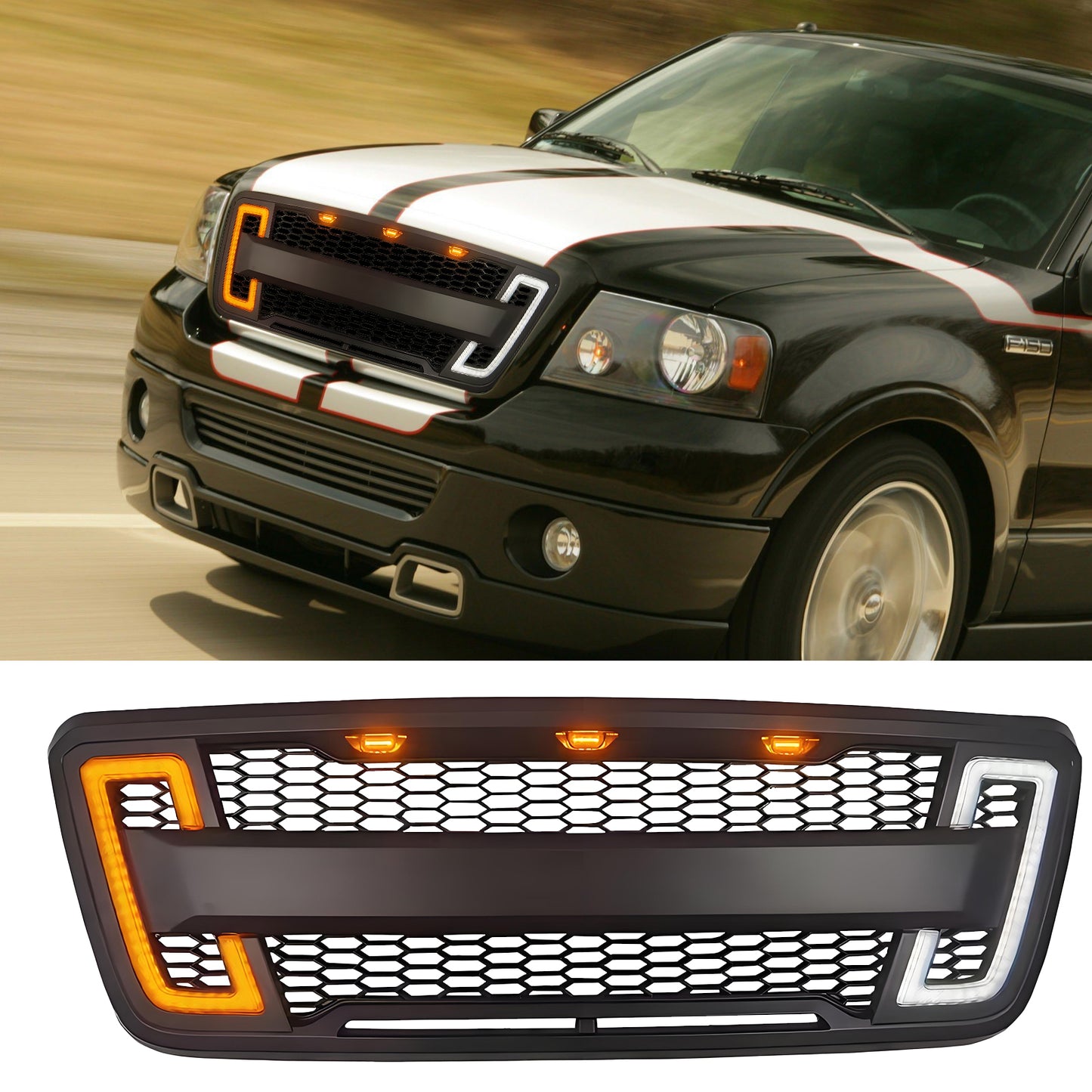 Grille for 2004-2008 Ford F150 with LED Lights