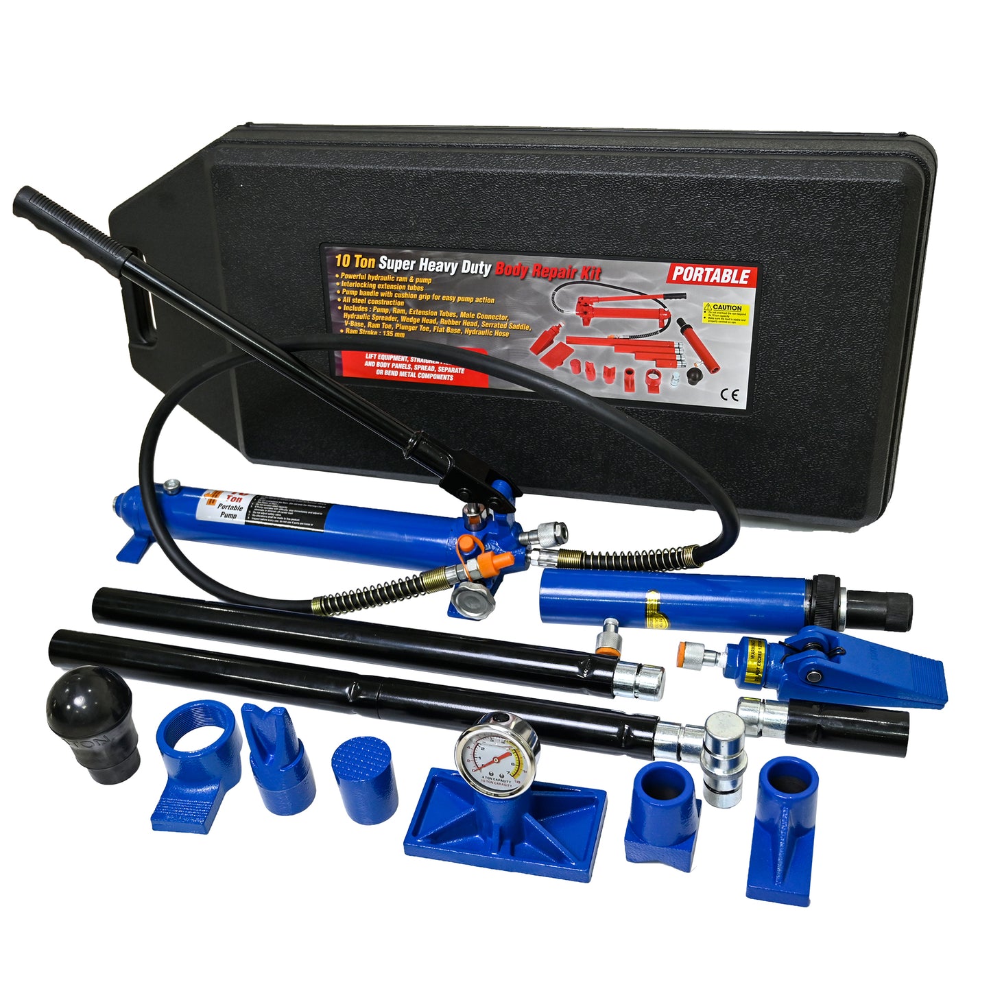 10 Tons of Portable Hydraulic Equipment Components-BLACK+BLUE