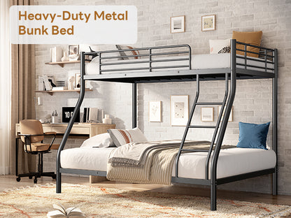 Metal Bunk Bed, Twin Over Full Size