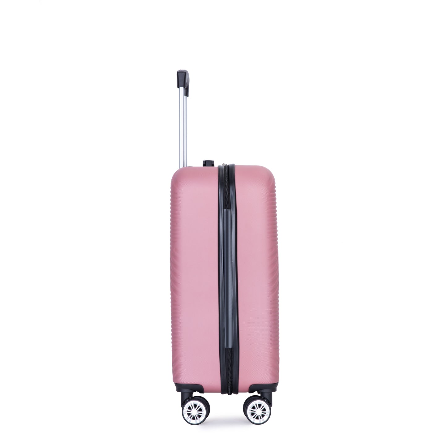 4-piece ABS lightweight suitcase, 14 inch makeup box, aircraft wheels (14/20/24/28) PINK