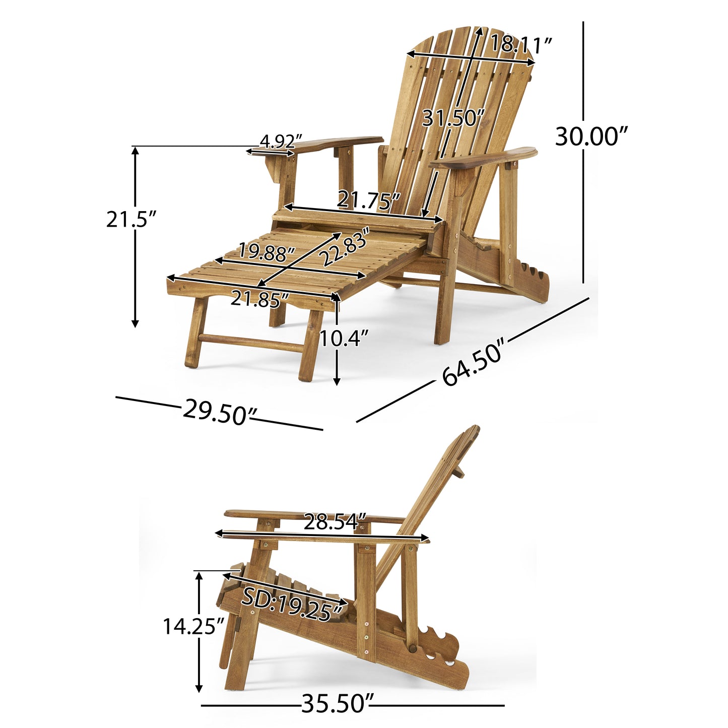 MALIBU RECLINING ADIRONDACK CHAIR