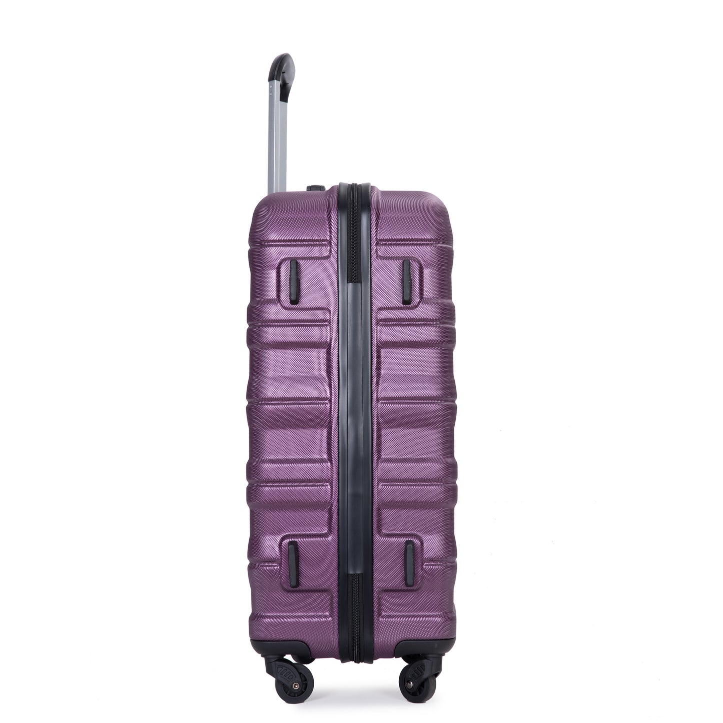 Expandable 3 Piece Luggage Sets PC Lightweight & Durable Suitcase with Two Hooks, Spinner Wheels, TSA Lock, (21/25/29) Dark Purple