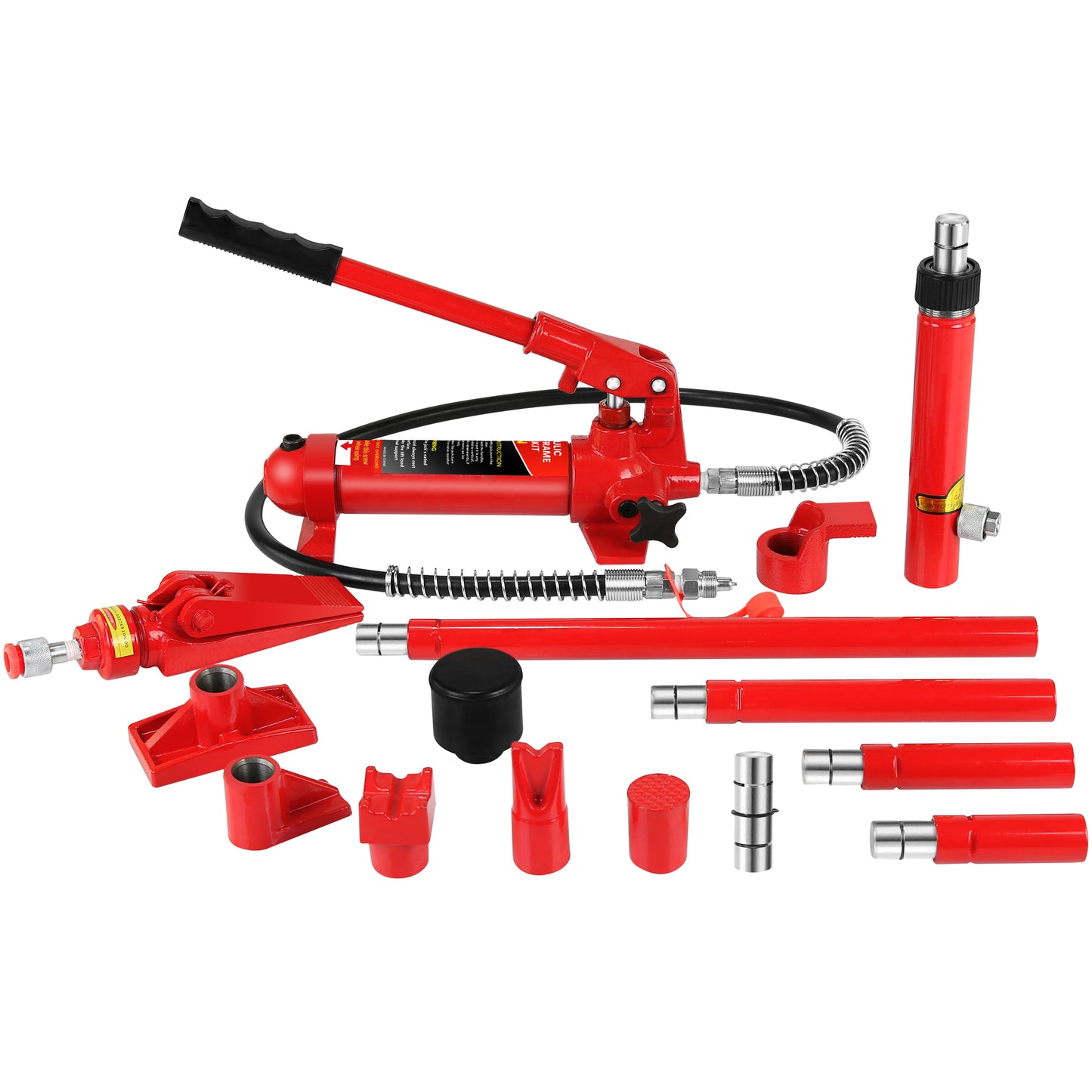 4 Ton Porta Power Kit, Portable Hydraulic Jack with Oil Hose, Auto Body Frame Repair Kit with Storage Case for Car Repair, Truck, Farm