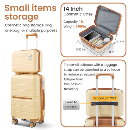 Luggage Sets 4 Piece(14/20/24/28) PP Lightweight & Durable Expandable suitcase