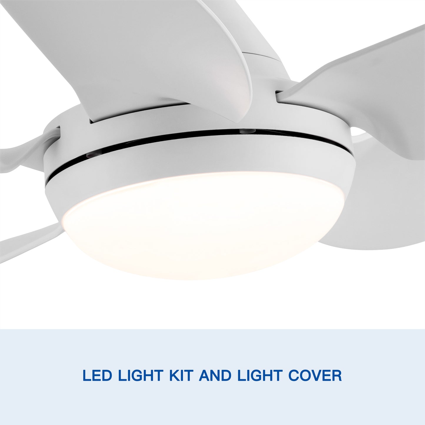 30 In Intergrated LED Ceiling Fan Lighting with White ABS Blade