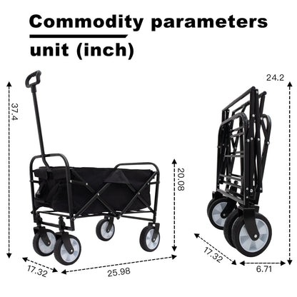 Collapsible Foldable Wagon Cart Beach Wagon Heavy Duty Utility Cart Utility Wagon Grocery Cart for for Camping Shopping Sports Gardeing Fishing 
Supports 225lbs ,All-Terrain Wheels black