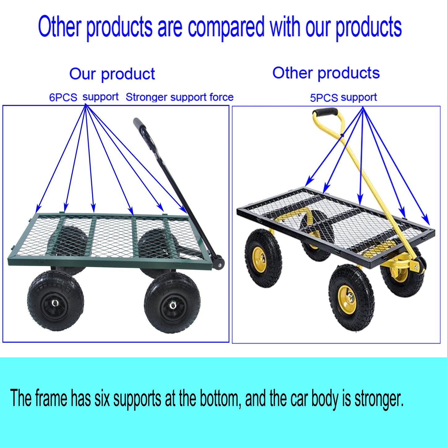 Wagon Cart Garden cart trucks make it easier to transport firewood (green)