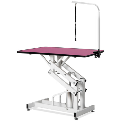 42.5INCH HYDRAULIC PET GROOMING TABLE PINK COLOR