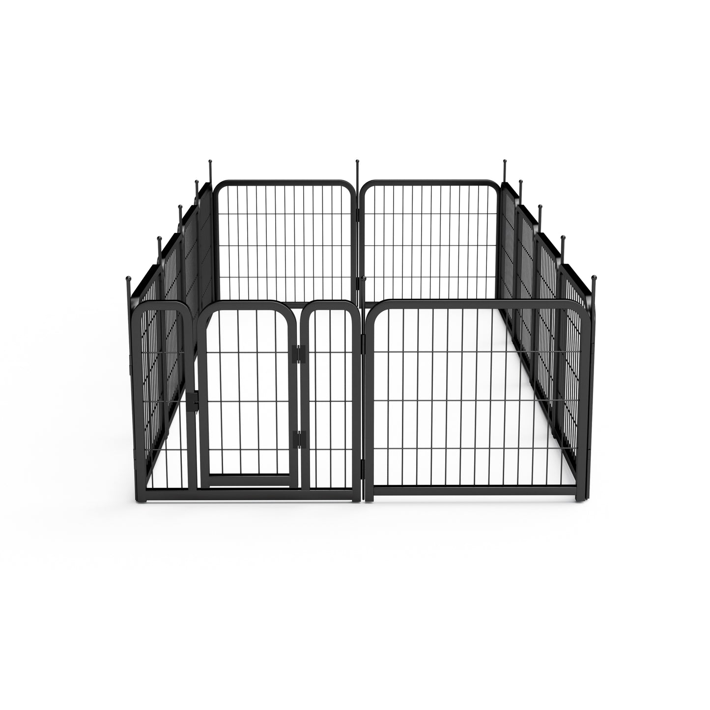 Dog Playpen Outdoor, 12 Panel Dog Fence 24" Pet Pen for Small Dogs Pet Exercise Pen for Puppy/Rabbit/Small Animals Portable Playpen for RV Camping Garden Yard, Indoor. Black, 22.2'' W x 23.6'' H.