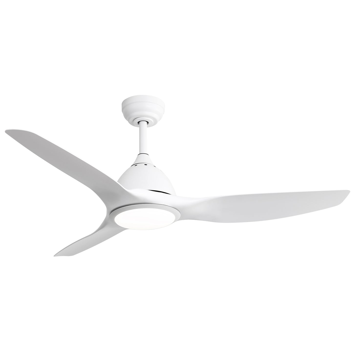 52 Inch Modern Ceiling Fan with 22W LED Light, 3 ABS Fan Blades DC Motor White Ceiling Fan for Indoor