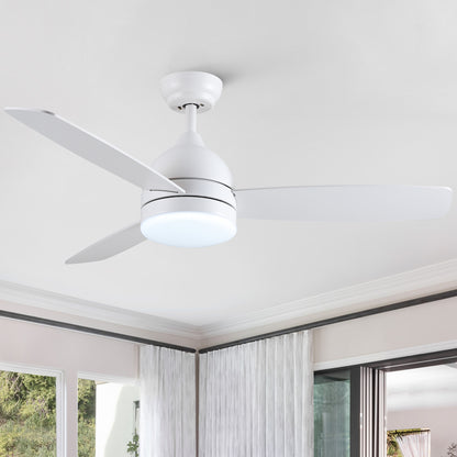 Smart 48 in. integrated LED Balck Ceiling Fan with Remote Contorl and Plywood Blades