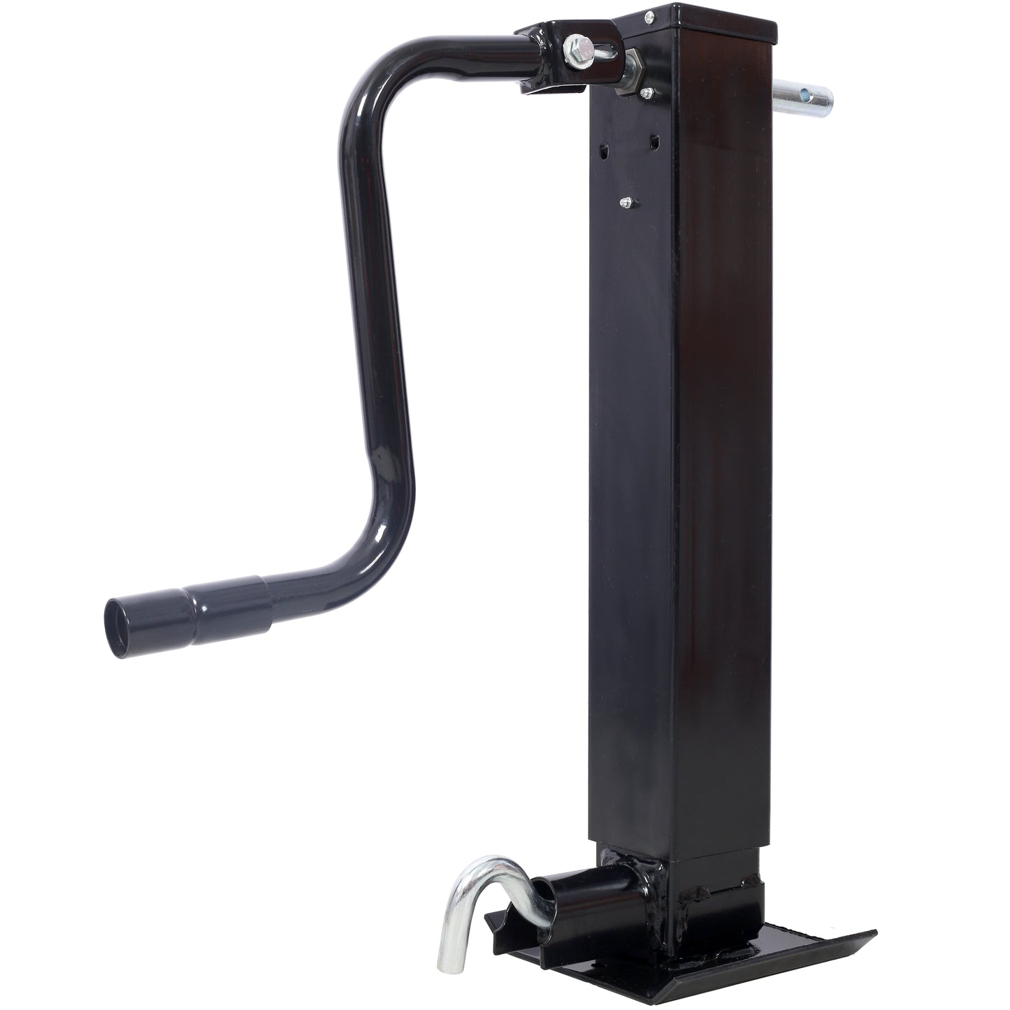 Weld On Trailer Jack, 12,000 lbs. Capacity, Sidewind Crank, No Mount Square Jack Tube,26 Inch Travel, Heavy-Duty Square Tube