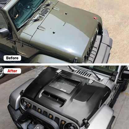 Replacement Hood Vented Heat Dispersion for 2007-2018 Jeep Wrangler JK JKU Hood Upgrade