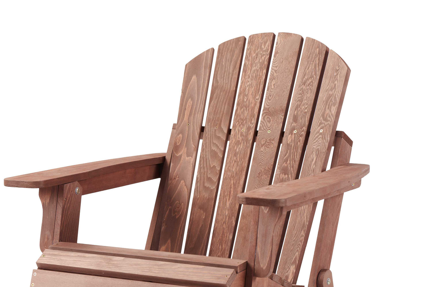 Oversize Wooden Outdoor Folding Adirondack Chair with Pre-Assembled BackRest & SeatBoard, Wood Patio Chair for Garden Backyard Porch Pool Deck Firepit