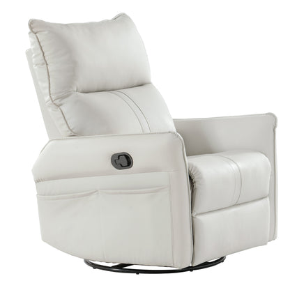 Rocking Recliner Chair,360 ° Swivel Nursery Rocking Chair,Glider Chair,Modern Small Rocking Swivel Recliner Chair for Bedroom,Living Room Chair Home Theater Seat,Side Pocket(Light Gray+360°Swivel)