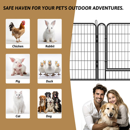 16 Panels Heavy Duty Metal Playpen with door,39.37"H Dog Fence Pet Exercise Pen for Outdoor