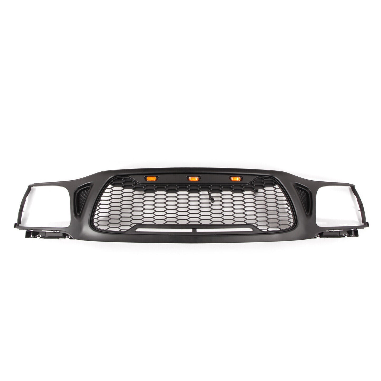 Front Grille Fit For 2001-2004 Toyota Tacoma Mesh Honeycomb Grill with 3 LED Lights