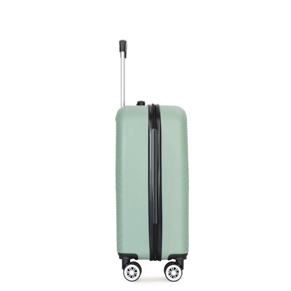 4-piece ABS lightweight suitcase, 14 inch makeup box, aircraft wheels (14/20/24/28) OLIVE GREEN