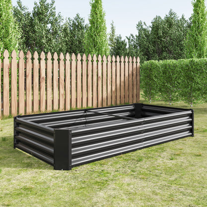 Raised Garden Bed Outdoor, 6×3×1ft , Metal Raised  Rectangle Planter Beds for Plants, Vegetables, and Flowers - Black