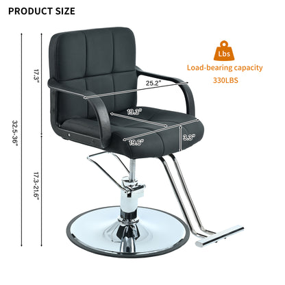 Barber Chair,Salon Chair for Hair Stylist,Stylist Chair with Heavy Duty Hydraulic Pump  Adjustable Hydraulic Chair for Hair Stylist Women Man,Max Load Weight 330 Lbs.