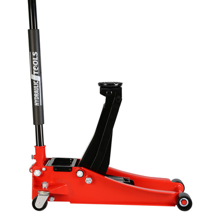 Hydraulic Low Profile and Steel Racing Floor Jack with Dual Piston Quick Lift Pump,3 Ton (6600 lb) Capacity,  Lifting range 3.3"-18.5"