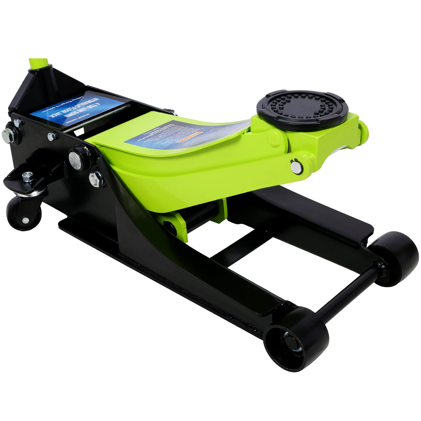 Low Profile Hydraulic Trolley Service/Floor Jack, 4 Ton (8000 lbs) Capacity, Lifting Range 2.5"-20",green