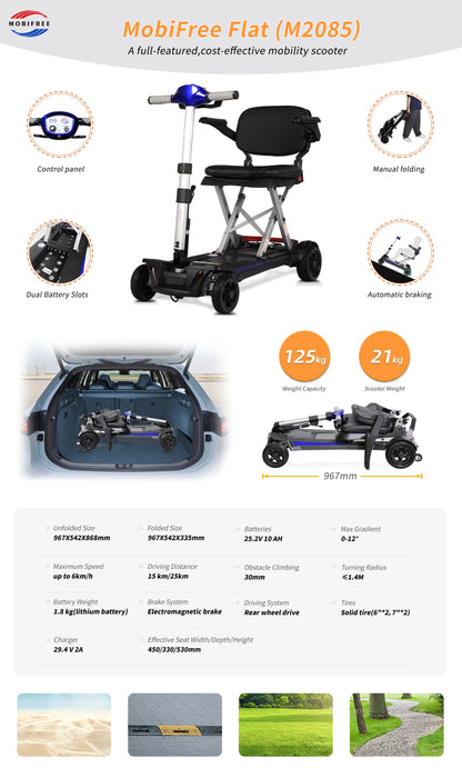 Manaul Folding Scooter M2085 Blue For Senior's Easy Travel With Competitive Price