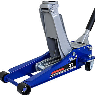 Low-Position Steel Vehicle Floor-mounted Hydraulic Jack with Dual-piston Quick-lift Pump, 3-Ton(6600 lb.) Capacity.